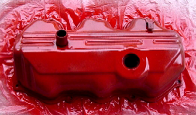 First coat of paint on valve cover